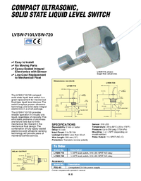 Thumbnail of document Data Sheet - LVSW-710 Compact 316 SS Ultrasonic NO Level Switch